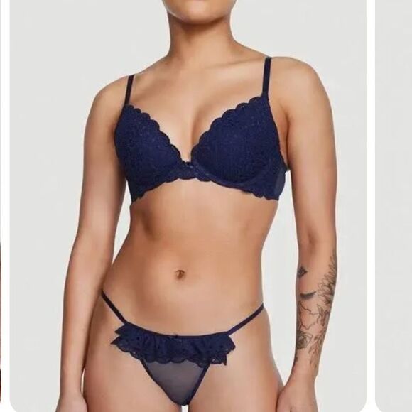 Victorias Secret Dream Angels Sexy Sheer Mesh Eyelet Lace String Bikini panty S - Picture 5 of 7
